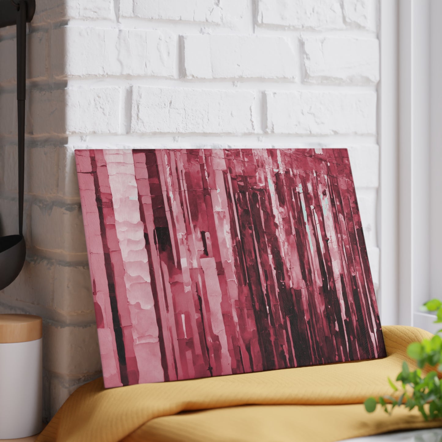 Striped Ruby 8" x 11" Glass Cutting Board