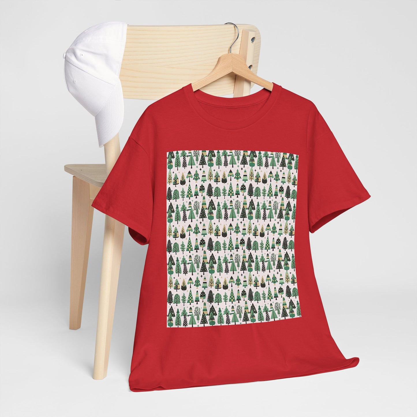 Mini Vintage Green Trees Unisex Heavy Cotton Tee, Large - XL - 2XL - 3XL
