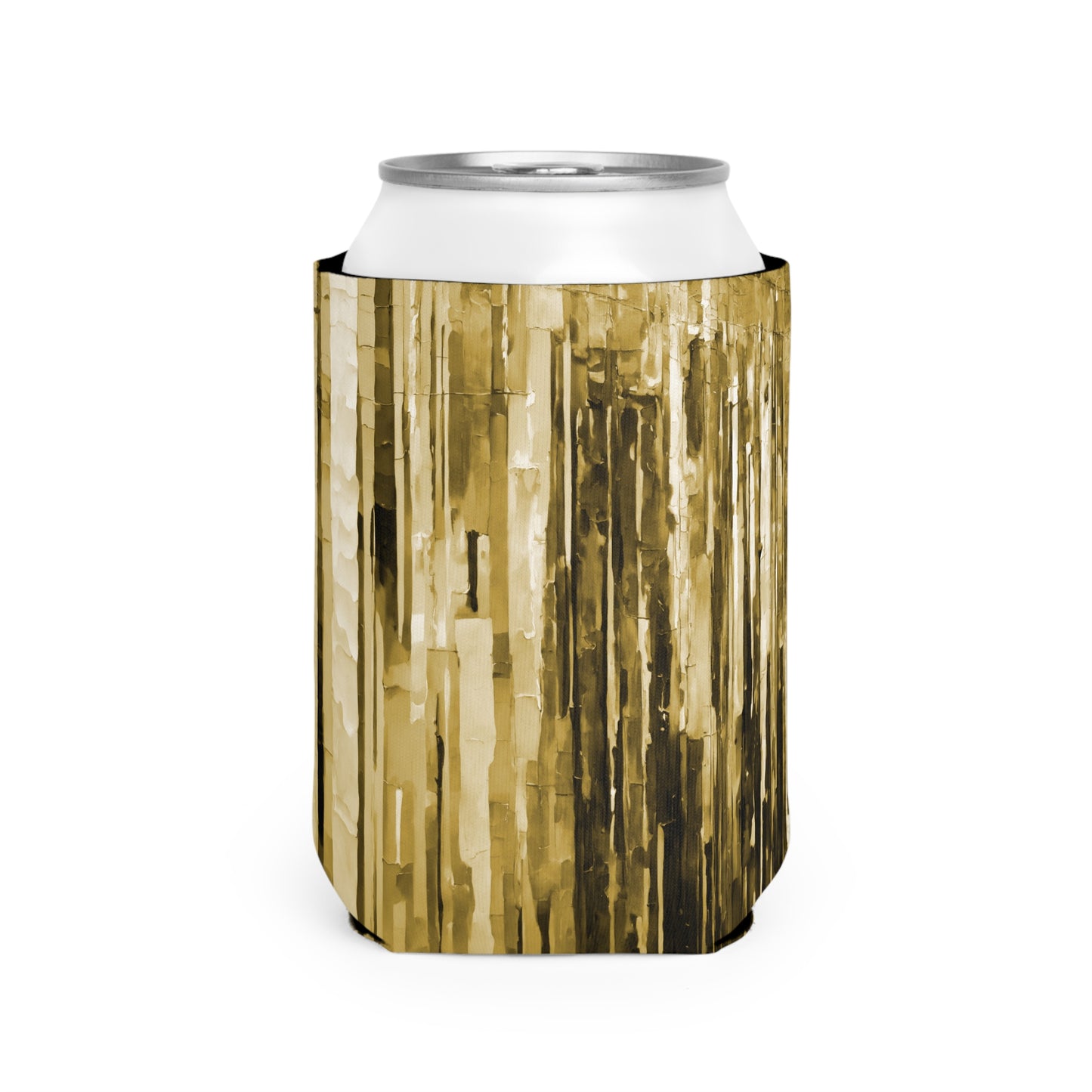 Striped Light Brown 12 oz Can Cooler Sleeve