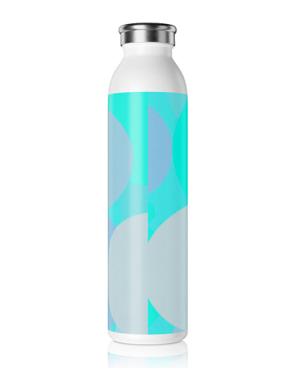 Pastel Tan and Tif Patches Slim Water Bottle, 20 oz White