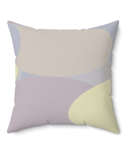 Pastel Soft Blue and Soft White Patches 20" x 20" Faux Suede Square Pillow