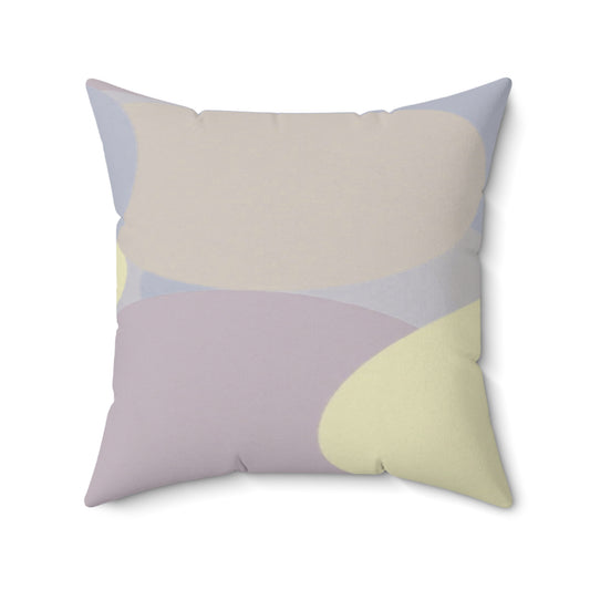 Pastel Soft Blue and Soft White Patches 20" x 20" Faux Suede Square Pillow