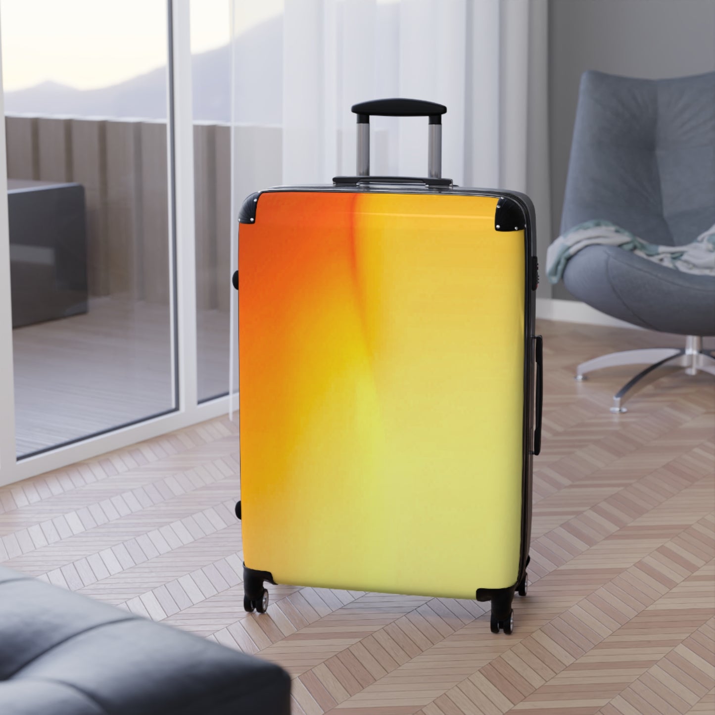 Phoenix Fade Large Suitcase with built in lock, 4 double-wheels, telescopic handle, and ABS back hard-shell