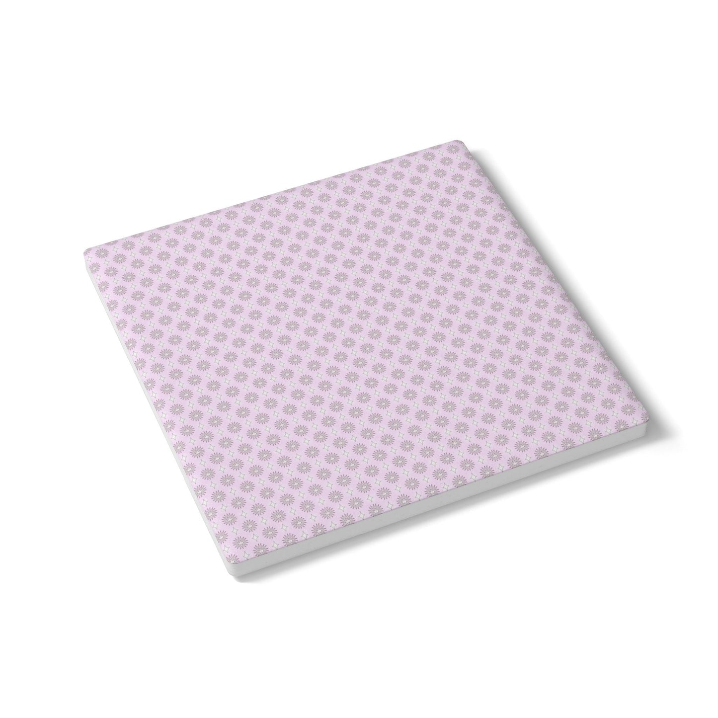 Pink Mornings Star-crossed Bodies Square Ceramic Coaster, 4" x 4"