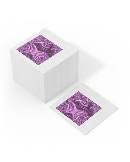 Uzi Spiral Powder Lavender White Coined Napkins, 6.5" x 6.5"