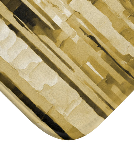 Striped Light Brown Bath Mat, 24" x 17"