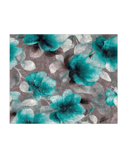 Tif Green Gray Floral Bunch Crushed Velvet Blanket, 50" x 60"