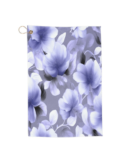 Indigo Blossom Floral Bunch Golf Towel, 16" x 24"