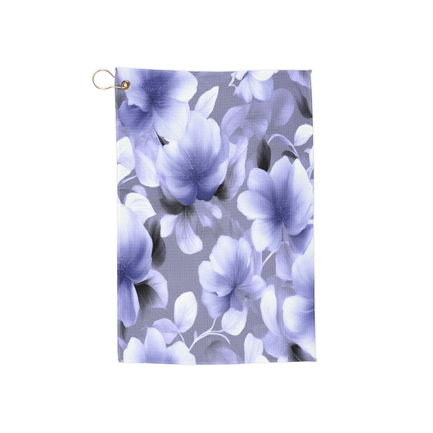 Indigo Blossom Floral Bunch Golf Towel, 16" x 24"