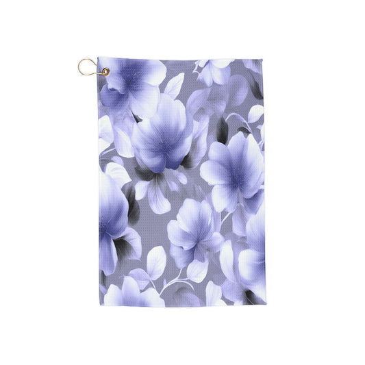 Indigo Blossom Floral Bunch Golf Towel, 16" x 24"