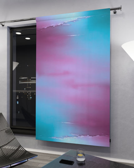 Wine Sea Blue Fog Window Curtain, 50" x  84", blackout