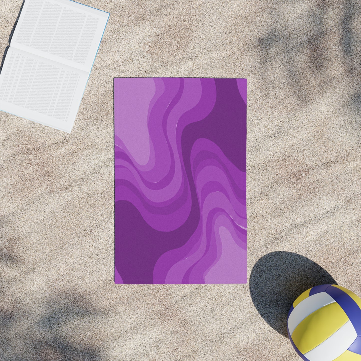 Wavey Purple Wavey Beach Towel, 18" x 27"