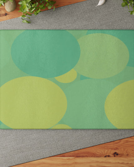 Pastel Green Patches 11" x 15" Glass Cutting Board