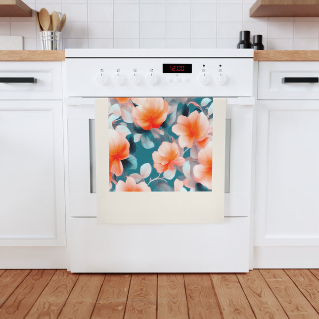 Orange Blossom Floral Bunch Cotton Tea Towel 19.6" x 27.5"