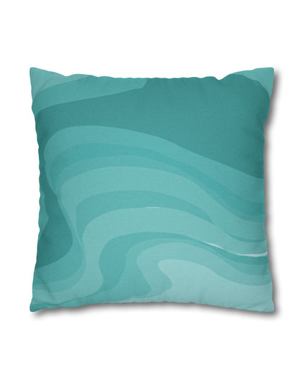 Tif Green Wavey Spun Polyester Square Pillowcase, 14" x 14"