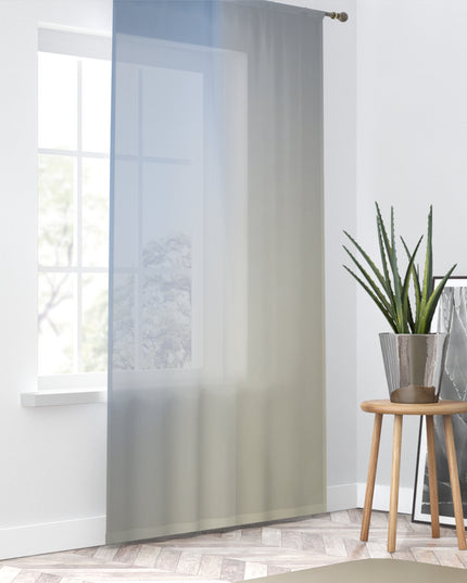 Cobalt Fade Sheer Window Curtain, 50" x 84", partially transparent