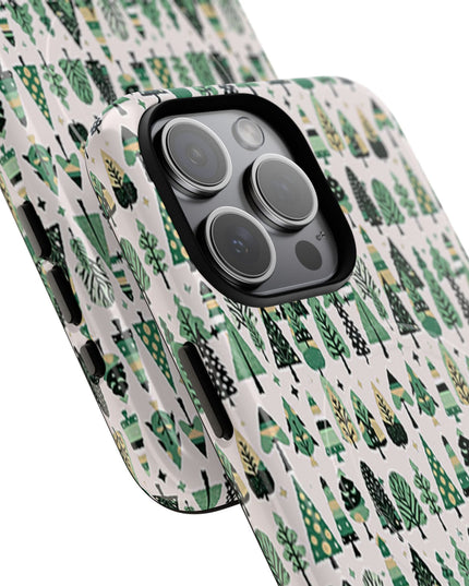 Mini Vintage Green Trees Iphone 15 Pro Max Tough Magnetic Cases