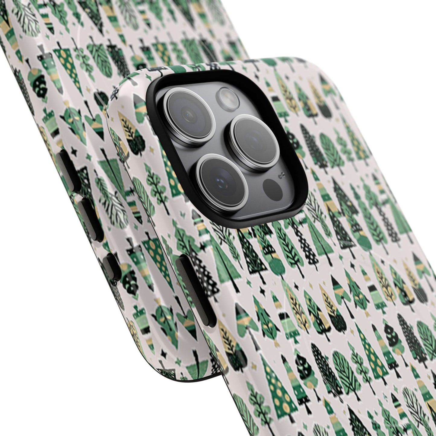 Mini Vintage Green Trees Iphone 15 Pro Max Tough Magnetic Cases