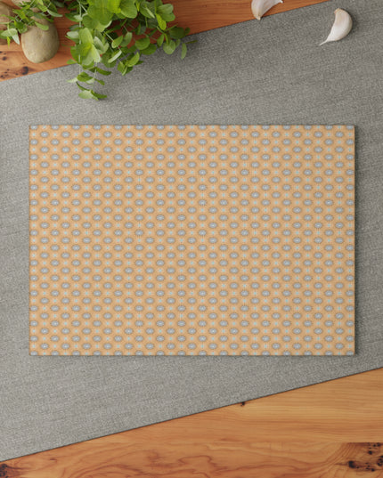 Tan Sunset Star-crossed Bodies Glass Cutting Board,  8" x 11"