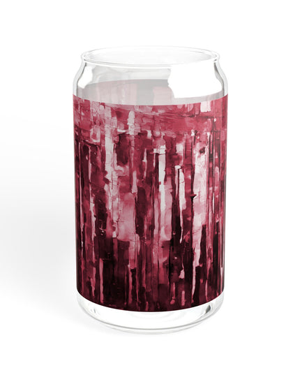 Striped Ruby Sipper Glass, 16oz