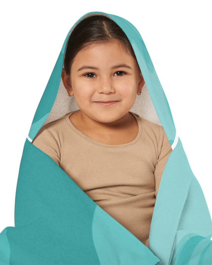 Tif Green Wavey Youth Hooded Towel, 24" x 48"