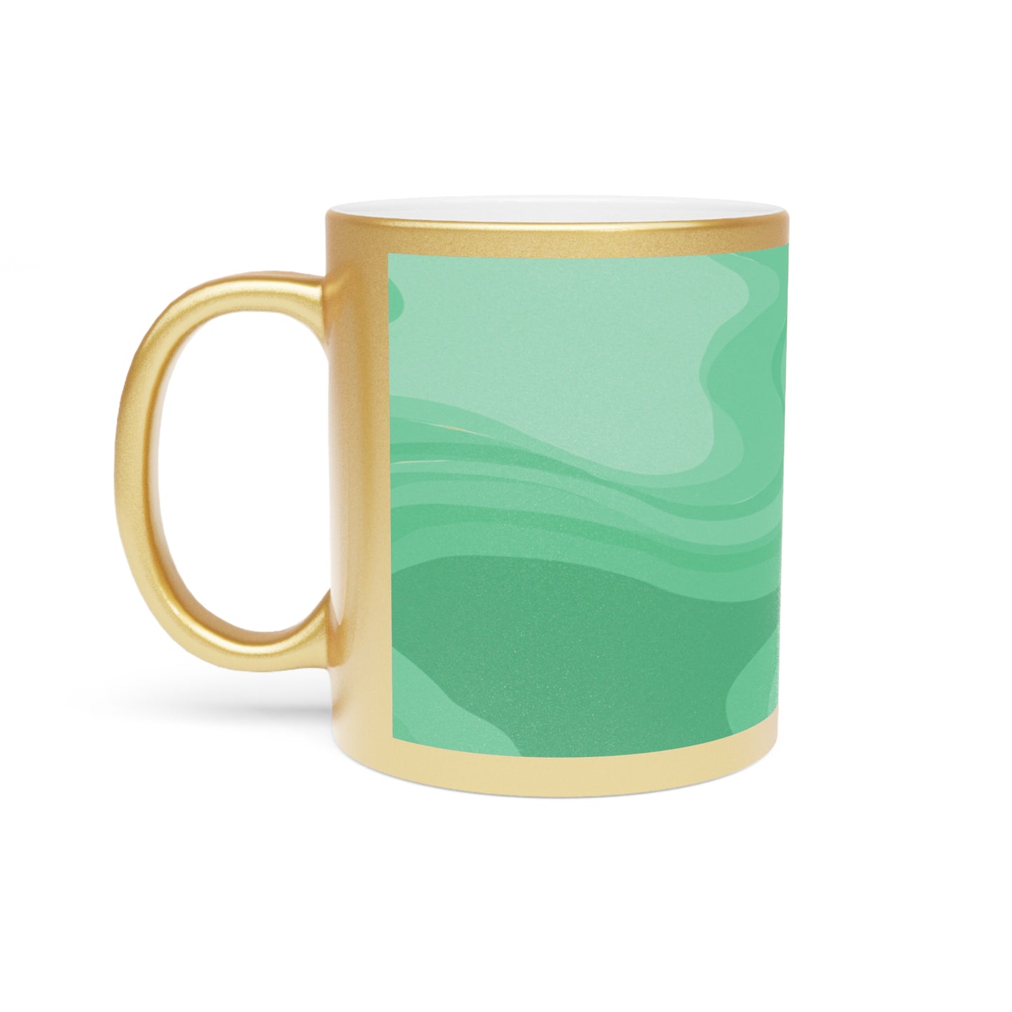 Mint Green Wavey 11 oz Metallic Mug (Silver\Gold)