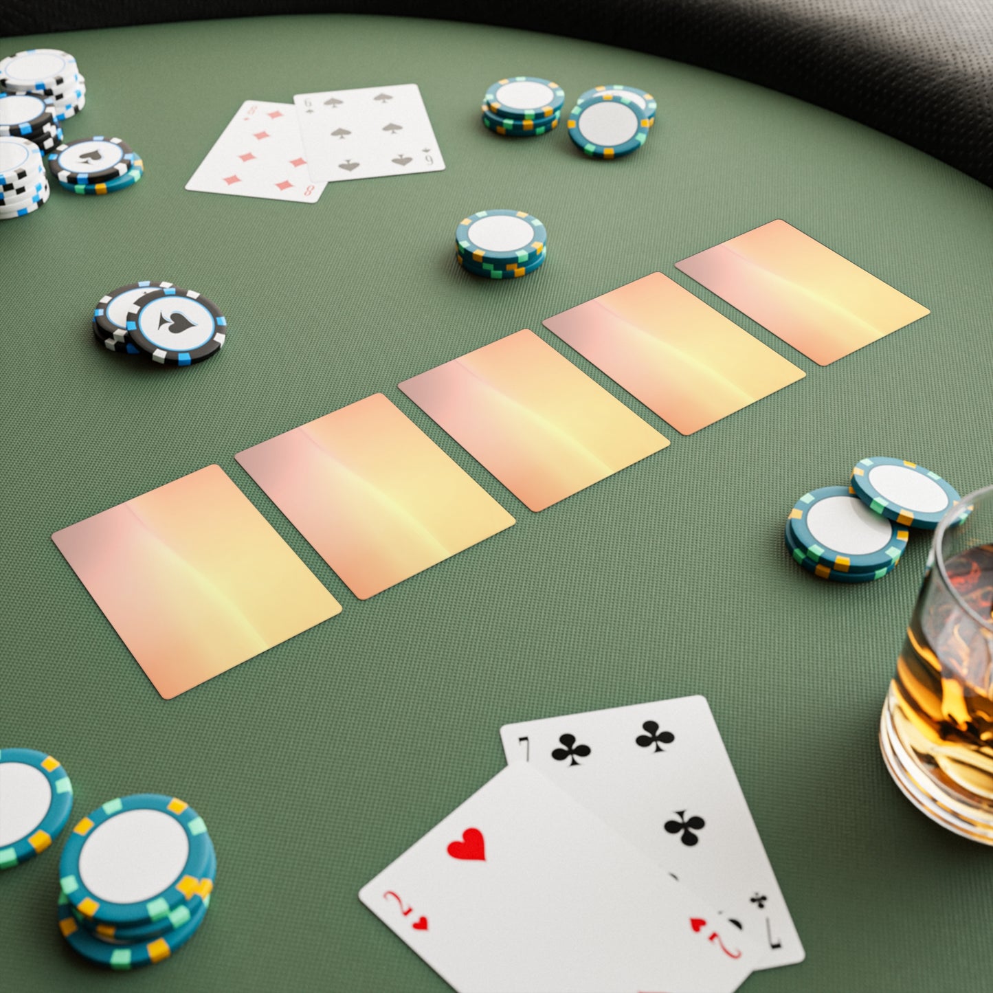 Hot Peach Fade Poker Cards