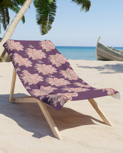 Pink Floral Butterflies 30" x 60" Beach Towel