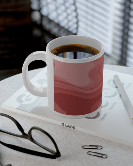 Power Red Wavey 20 oz White Glossy Jumbo Mug