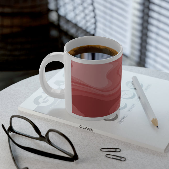 Power Red Wavey 20 oz White Glossy Jumbo Mug