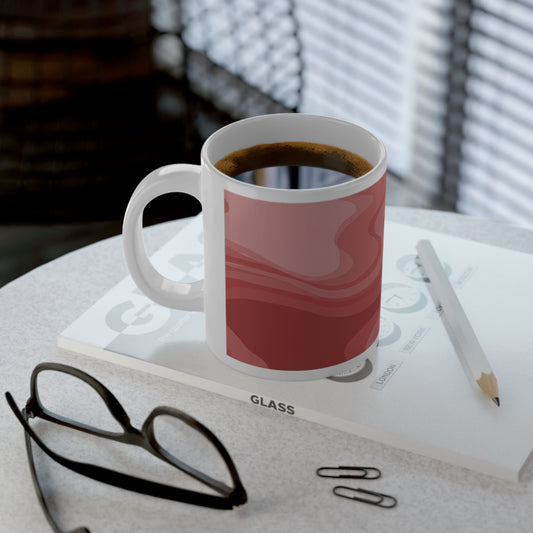 Power Red Wavey 20 oz White Glossy Jumbo Mug