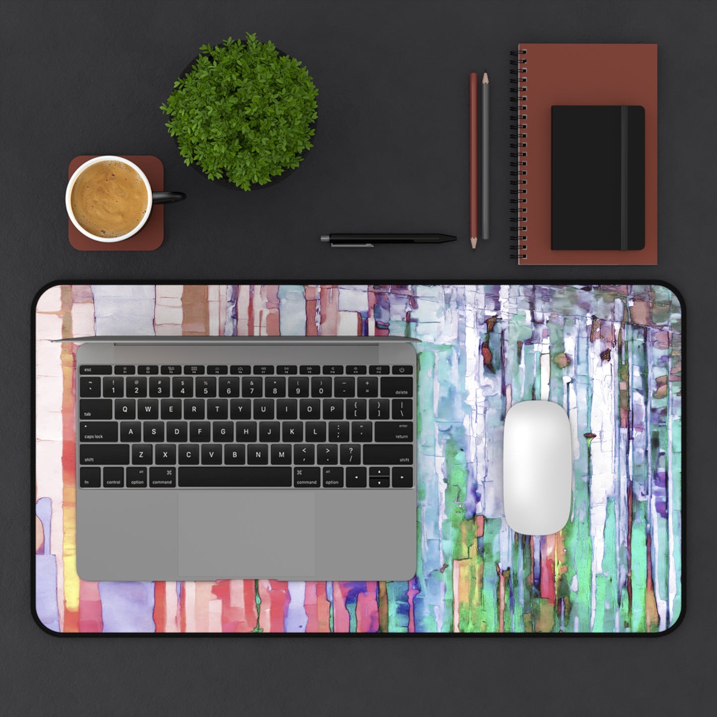Striped Pastels 12" x 22" Desk Mat
