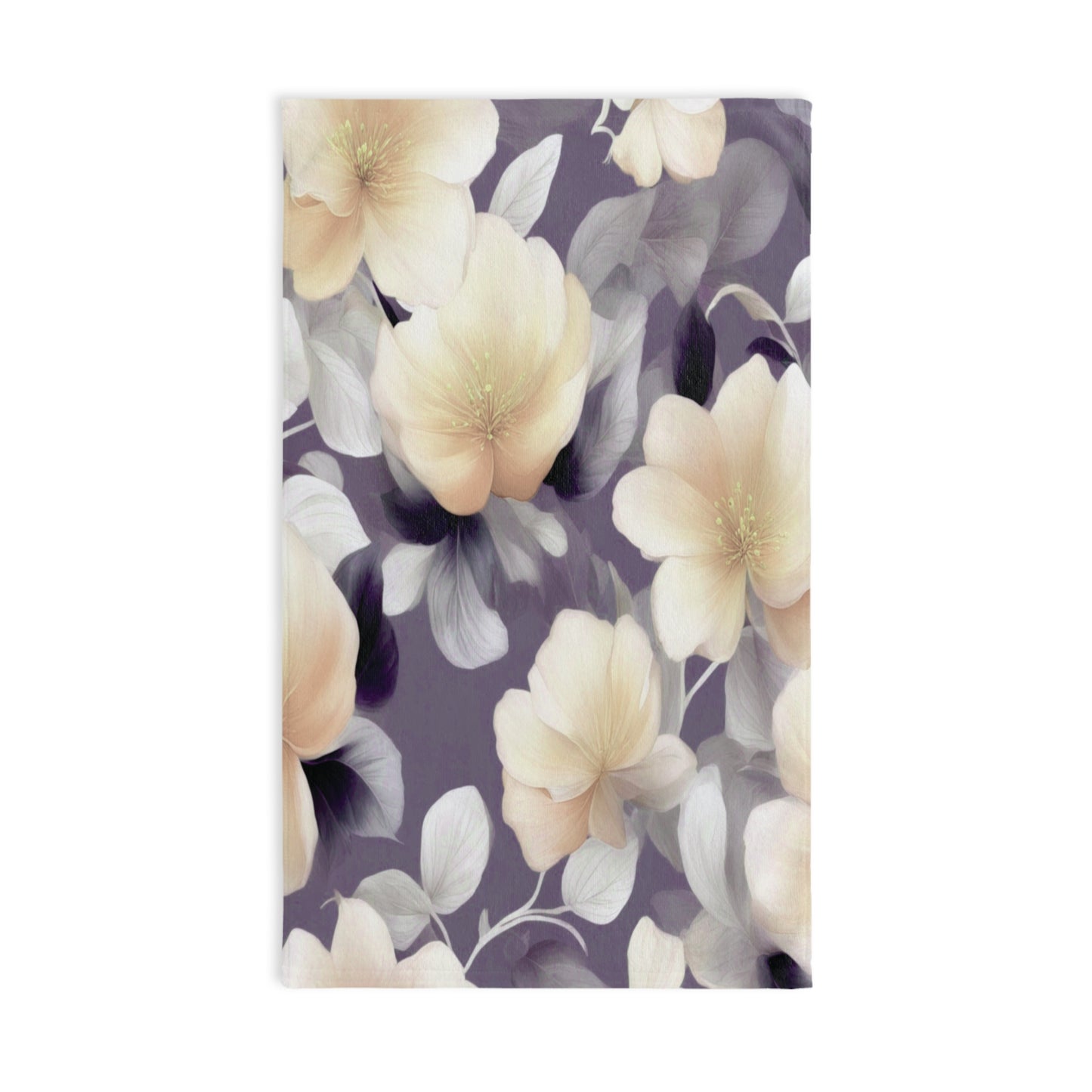 White Blush Floral Bunch Hand Towel, 16" x 28"