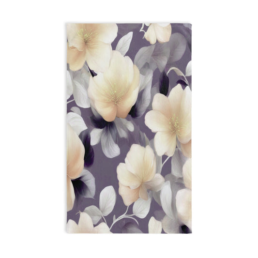 White Blush Floral Bunch Hand Towel, 16" x 28"