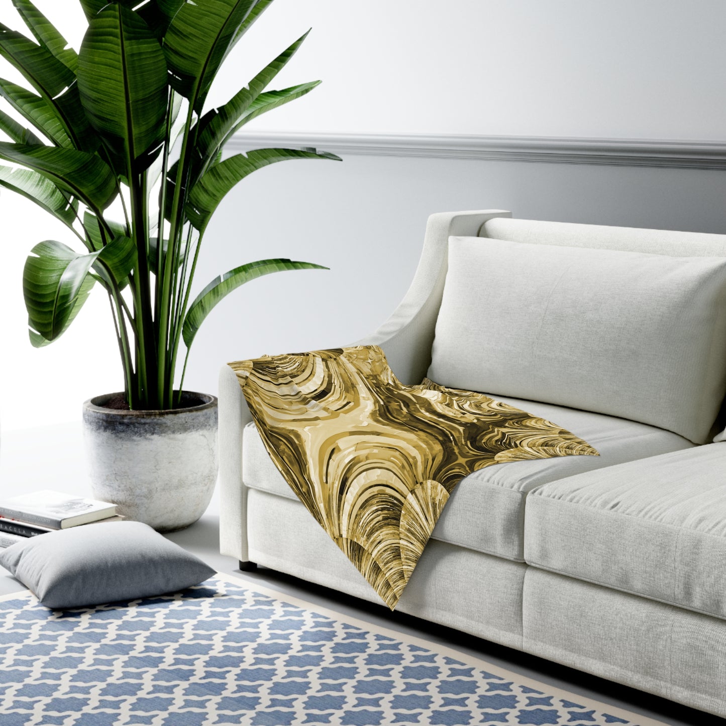 Uzi Spiral Light Brown Baby Swaddle 30″×40″ Blanket