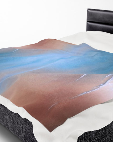 Blue Sea Peach Fog Velveteen Plush Blanket, 60" x 80"