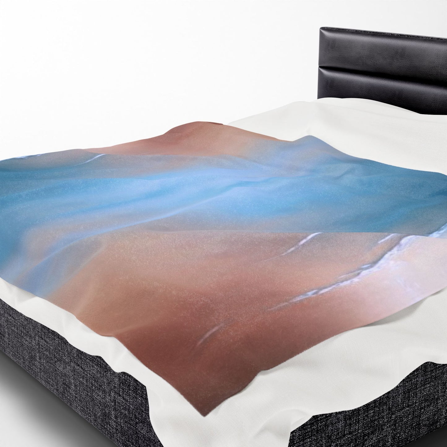 Blue Sea Peach Fog Velveteen Plush Blanket, 60" x 80"