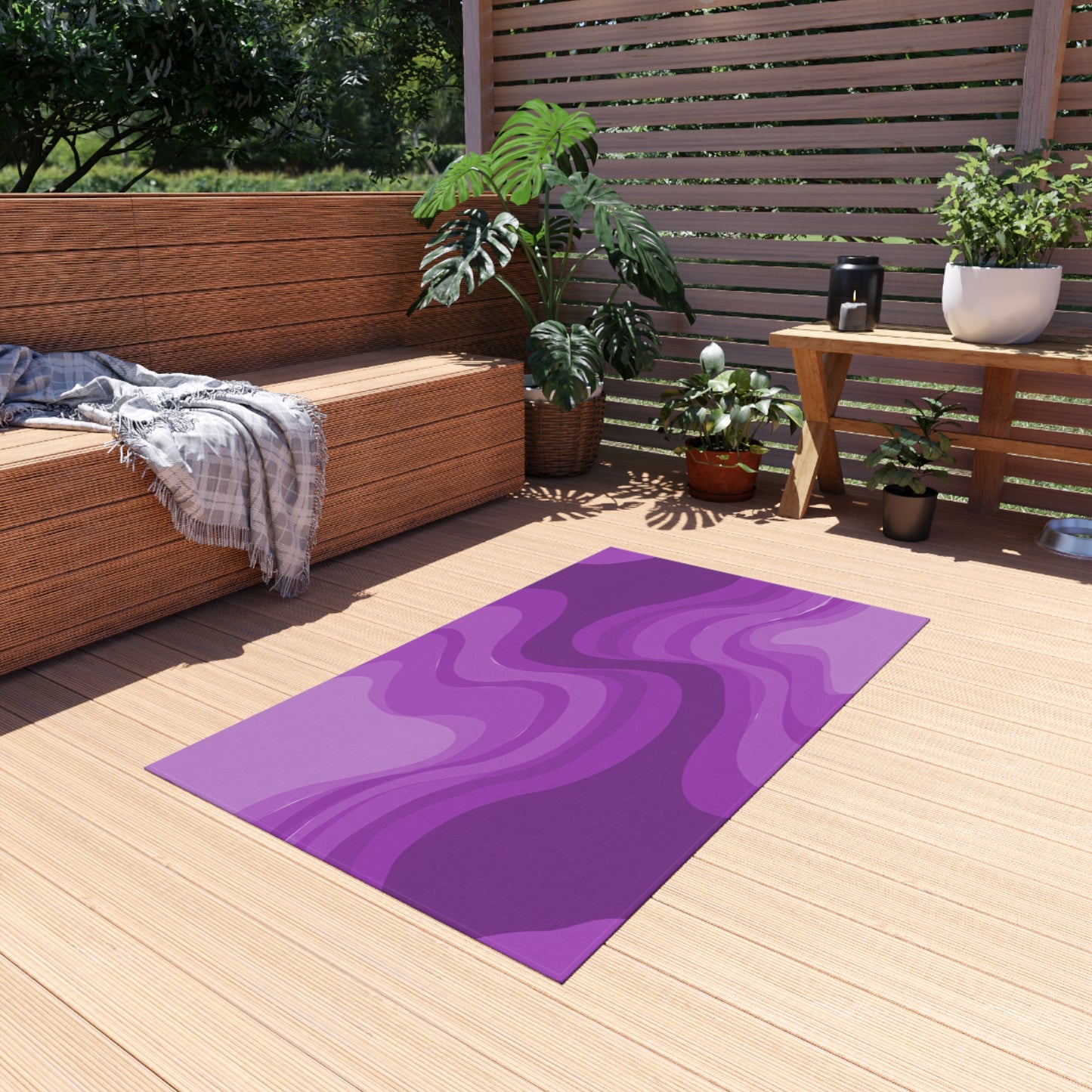 Wavey Purple Wavey 36" x 60" Outdoor Rug