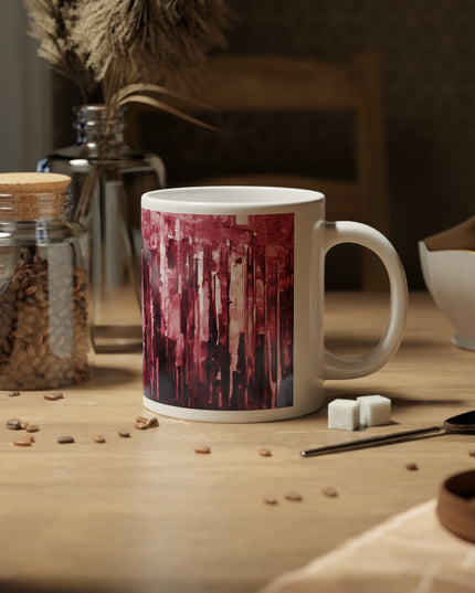 Striped Ruby 20 oz White Glossy Jumbo Mug
