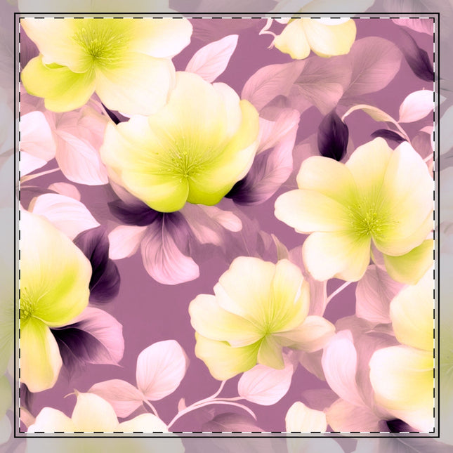 Lemon Blossom Floral Bunch Cotton Twill Napkin, 22" x 22"