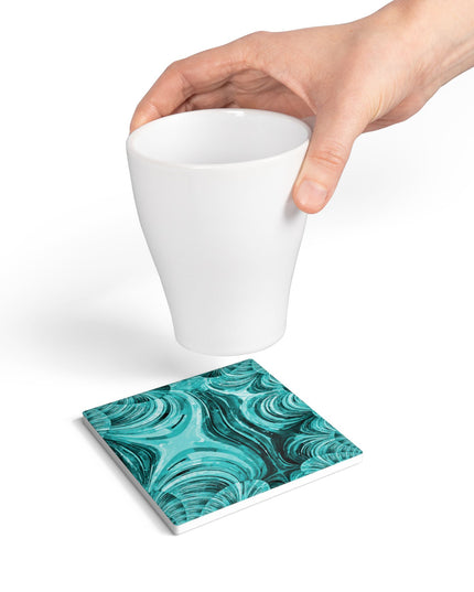 Uzi Spiral Tif 4" x 4" Square Ceramic Coaster