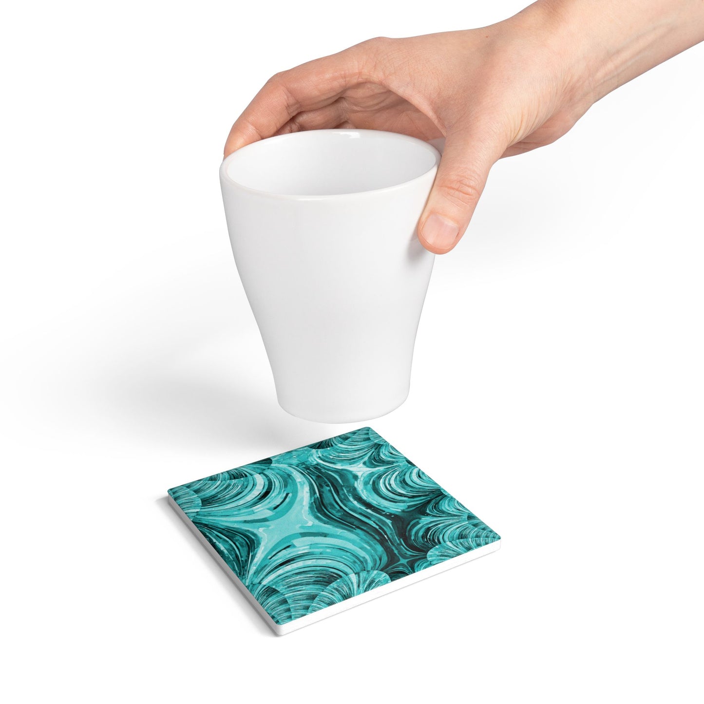 Uzi Spiral Tif 4" x 4" Square Ceramic Coaster
