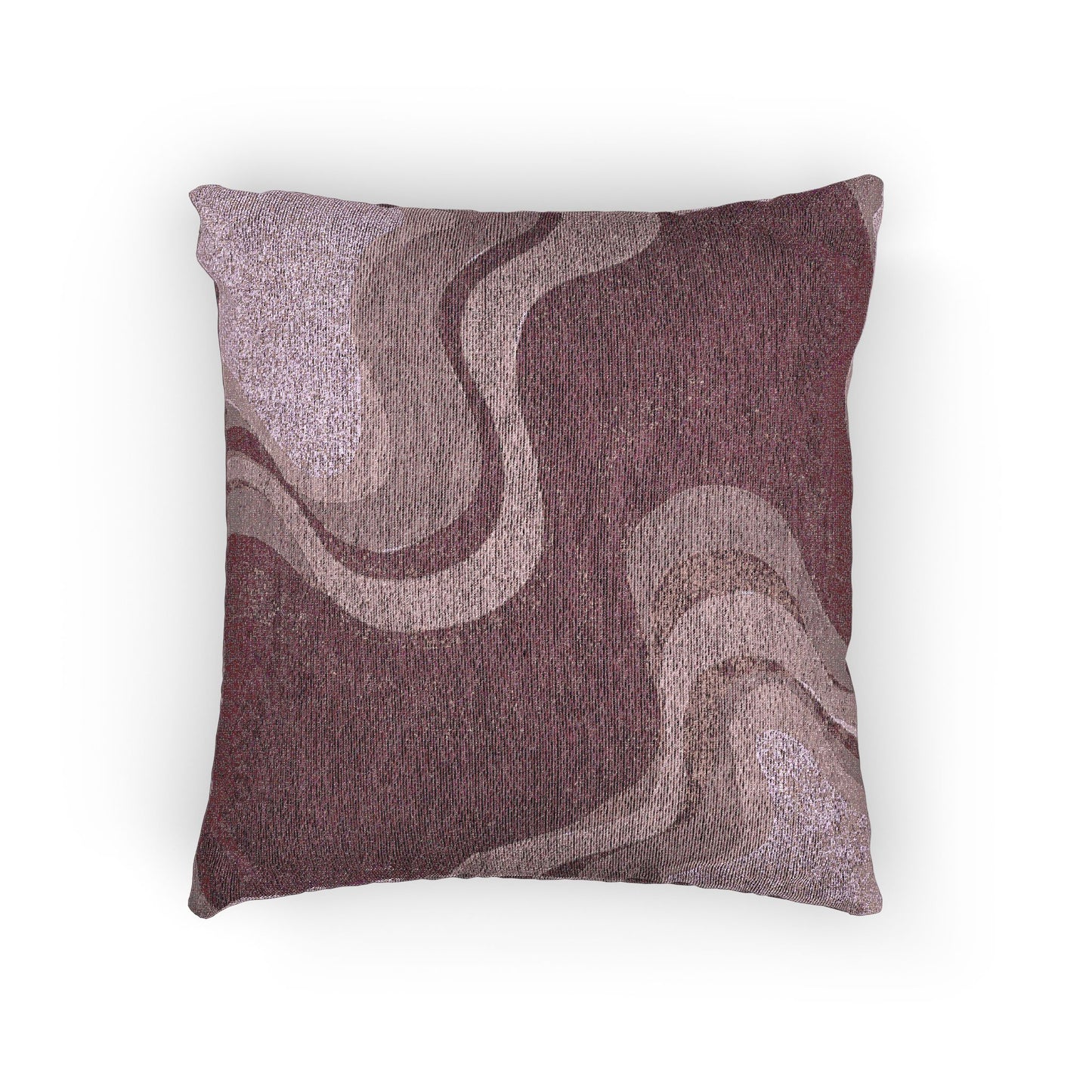 Pinky Mauve Wavey Woven Pillow, 17" x 18"