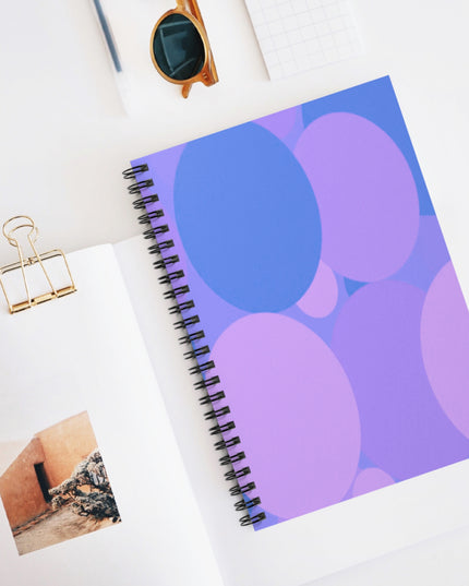 Pastel Purple Family Patches Spiral Notebook - Ruled Line, 6" x 8", 118 pagess