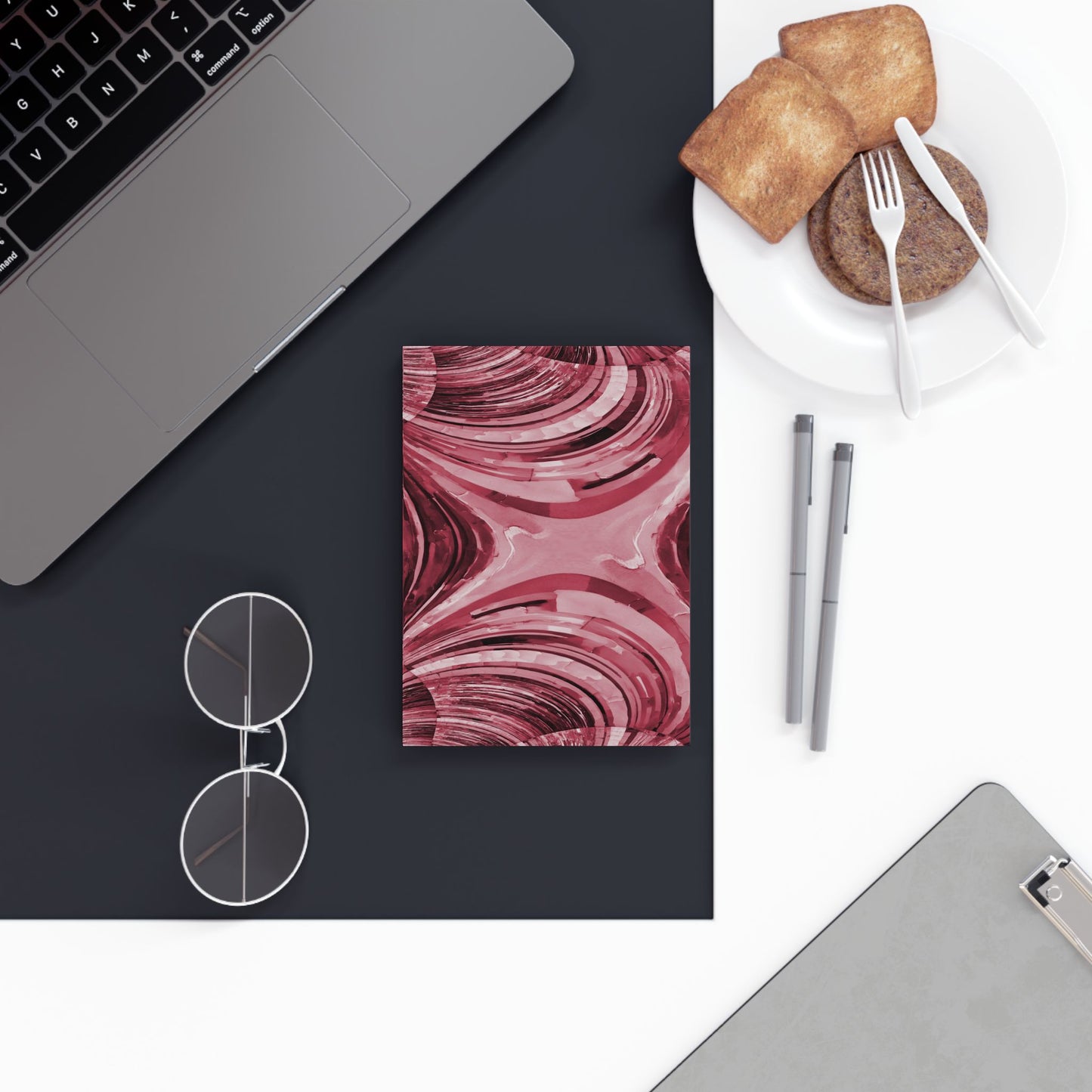 Uzi Spiral Ruby 5.2" x 7.4" Hard Backed Journal with 128 blank pages