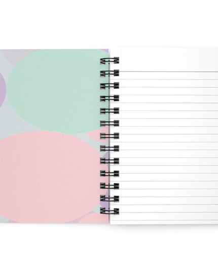 Pastel Peach and Soft Green Patches Spiral Bound Journal, 5" x 7" 150 pages