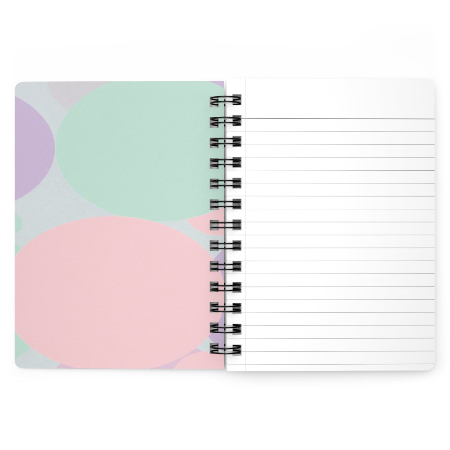 Pastel Peach and Soft Green Patches Spiral Bound Journal, 5" x 7" 150 pages