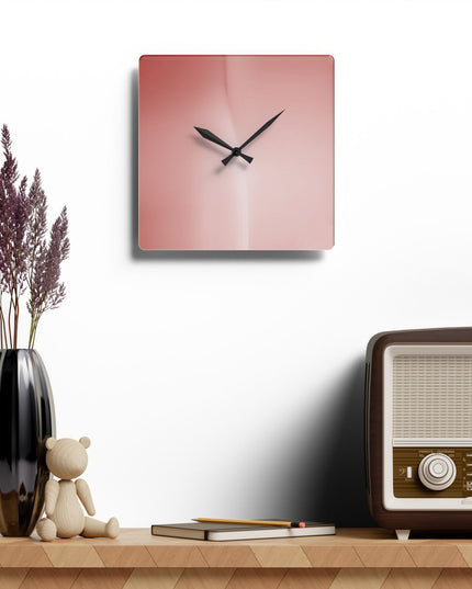 Rose Red Fade Acrylic Wall Clock, Round or Square, 10.75" x 10.75"