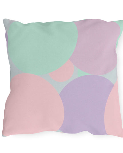 Pastel Peach and Soft Green Patches 18" x 18" Outdoor Pillows
