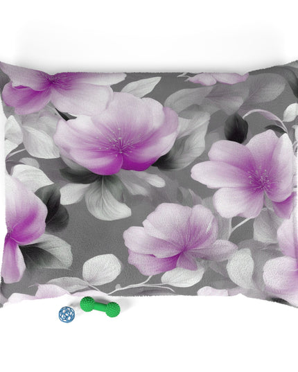Purple Blossom Floral Bunch Pet Bed, 50" × 40"